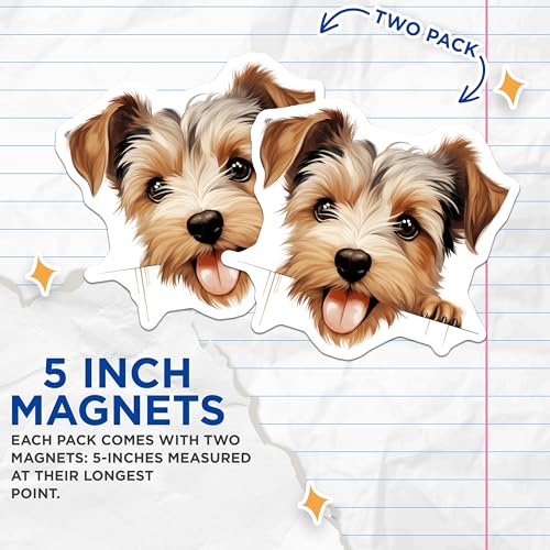 (2 Pack) Animal Decor Magnet - Pet Lover's Collection - 5" On Longest Side - Sticks to Smooth Flat Surfaces - Made in USA - MAG9871