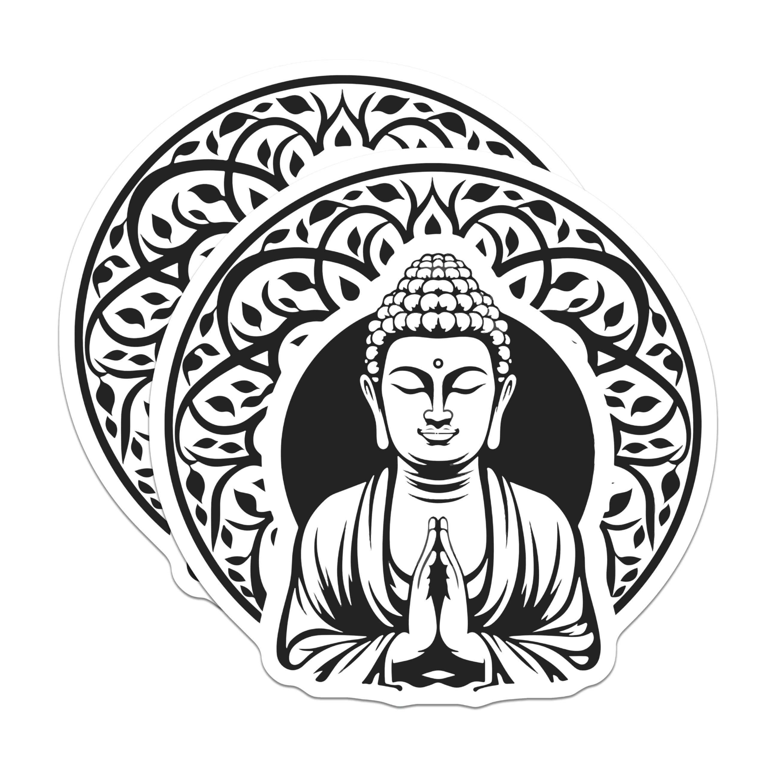 (2 Pack) Buddha Magnets - Meditation Decor - Spiritual Zen Art - Yoga Studio Fridge Decor - Mindfulness Symbol - 5 Inches On Longest Side - Thick Durable Magnet - Made in USA - MAG20619