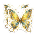 (2 Pack) Gold Butterfly Magnets - Jewel Winged Art - Whimsical Kitchen Accent - 5 Inches On Longest Side - Thick Durable Magnet - Made in USA - MAG37383