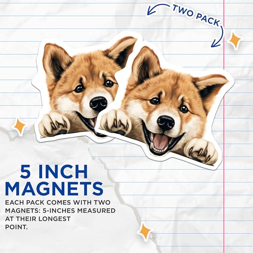 (2 Pack) Dog Lover Decor Magnet - 5" On Longest Side - Sticks to Smooth Flat Surfaces - Made in USA - MAG9818