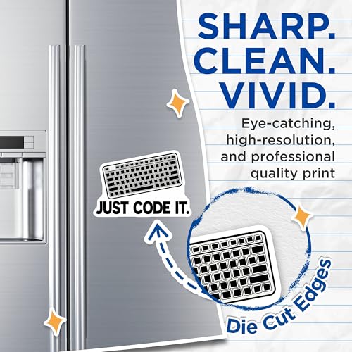 (2 Pack) Just Code It Magnets - Keyboard Design - Tech Enthusiast - 5" On Longest Side - for Cars, Fridges, Toolboxes - Made in USA - MAG7428