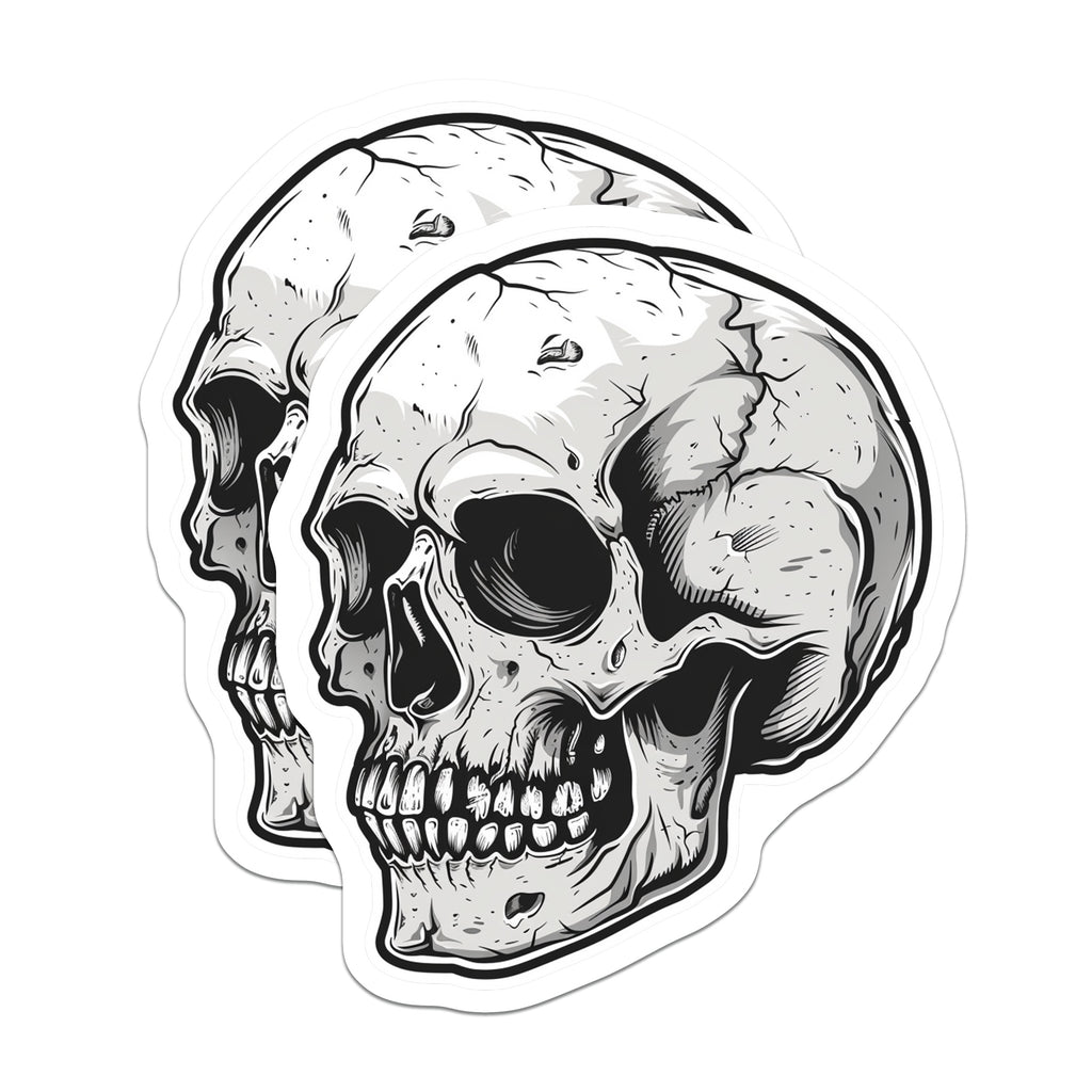 (2 Pack) Skull Head Magnets - Gothic Home Decor - Macabre Kitchen Magnets - Spooky Locker Accessories - 5 Inches On Longest Side - Thick Durable Magnet - Made in USA - MAG37681