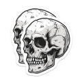 (2 Pack) Skull Head Magnets - Gothic Home Decor - Macabre Kitchen Magnets - Spooky Locker Accessories - 5 Inches On Longest Side - Thick Durable Magnet - Made in USA - MAG37681
