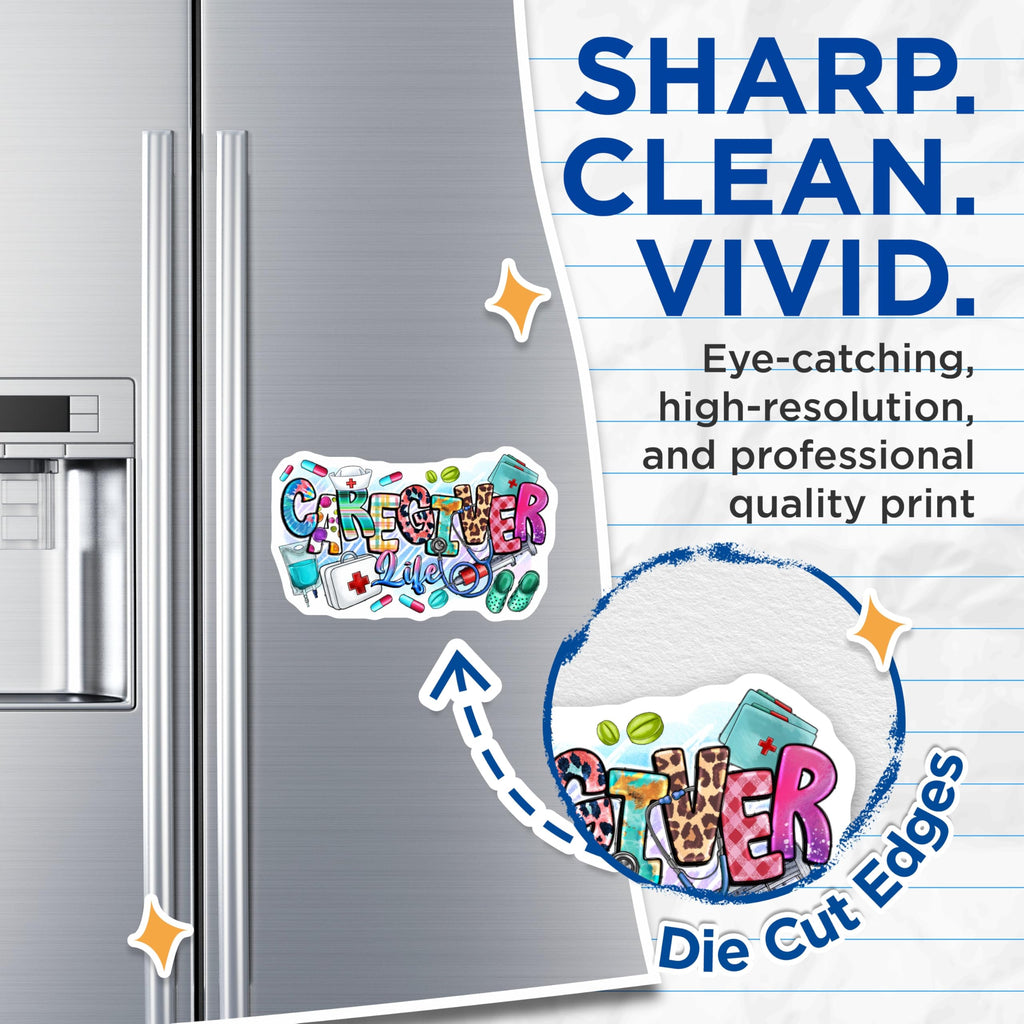 (2 Pack) Caregiver Life Magnets - Medical Worker Appreciation - Nurse Graduation Celebration Fridge Magnets - 5 Inches On Longest Side - Thick Durable Magnet - Made in USA - MAG28951