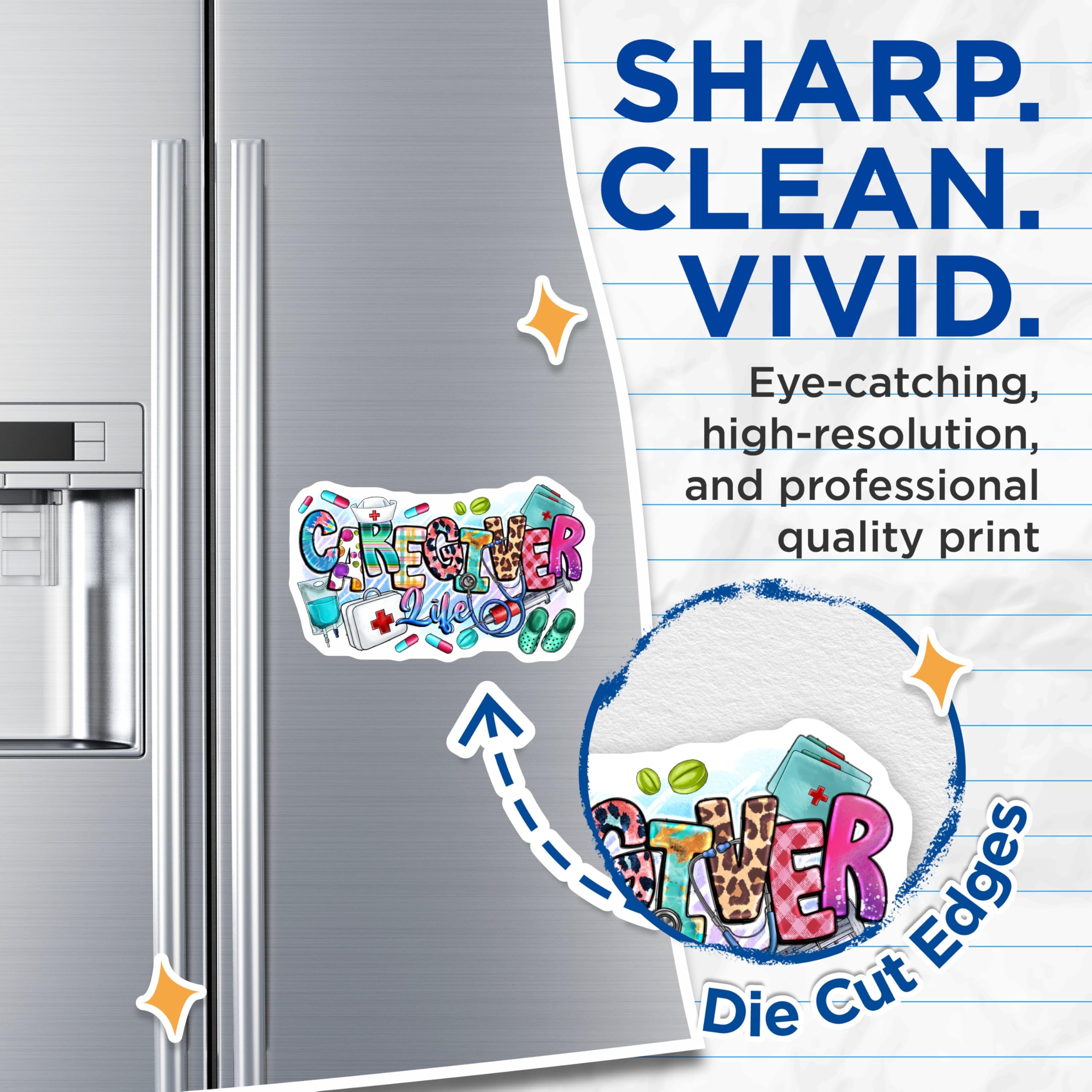 (2 Pack) Caregiver Life Magnets - Medical Worker Appreciation - Nurse Graduation Celebration Fridge Magnets - 5 Inches On Longest Side - Thick Durable Magnet - Made in USA - MAG28951