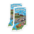 (2 Pack) Indiana Magnets - State Souvenir - Home Decor Fridge Magnets - 5" On Longest Side - Premium Magnet - for Cars, Refrigerators, Toolboxes, Lockers - Made in USA - MAG17292