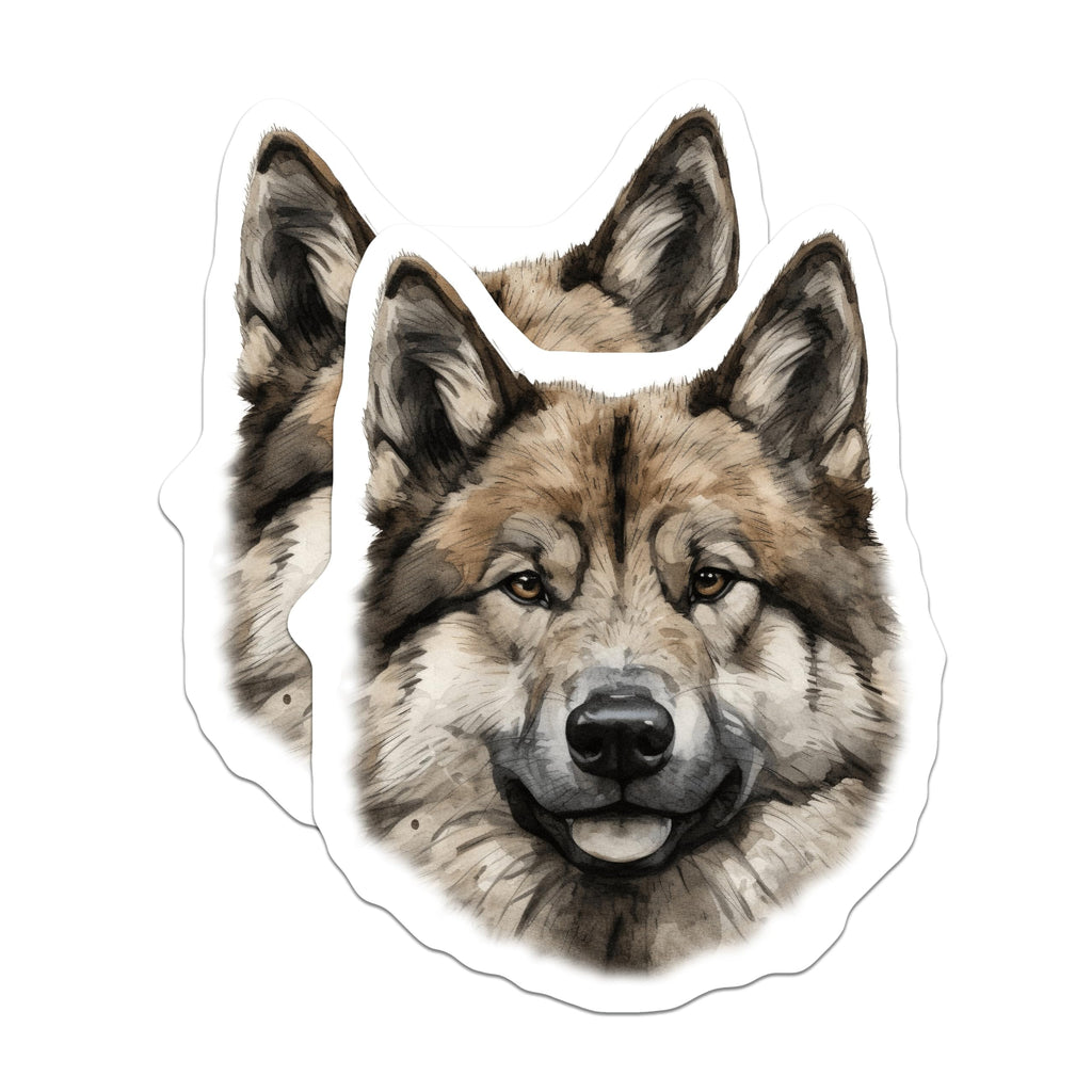 (2 Pack) Watercolor Wolf Husky Magnets - Animal Lover Fridge Decor - Nature Inspired Canine Art - 5 Inches On Longest Side - Thick Durable Magnet - Made in USA - MAG30320