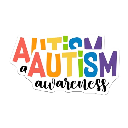 (2 Pack) Autism Awareness Magnets Magnets - Rainbow Autism Support - Advocacy Magnet for Awareness Campaigns - 5" On Longest Side - Made in USA - Sticks to Refrigerators & Metal Surfaces - MAG8434