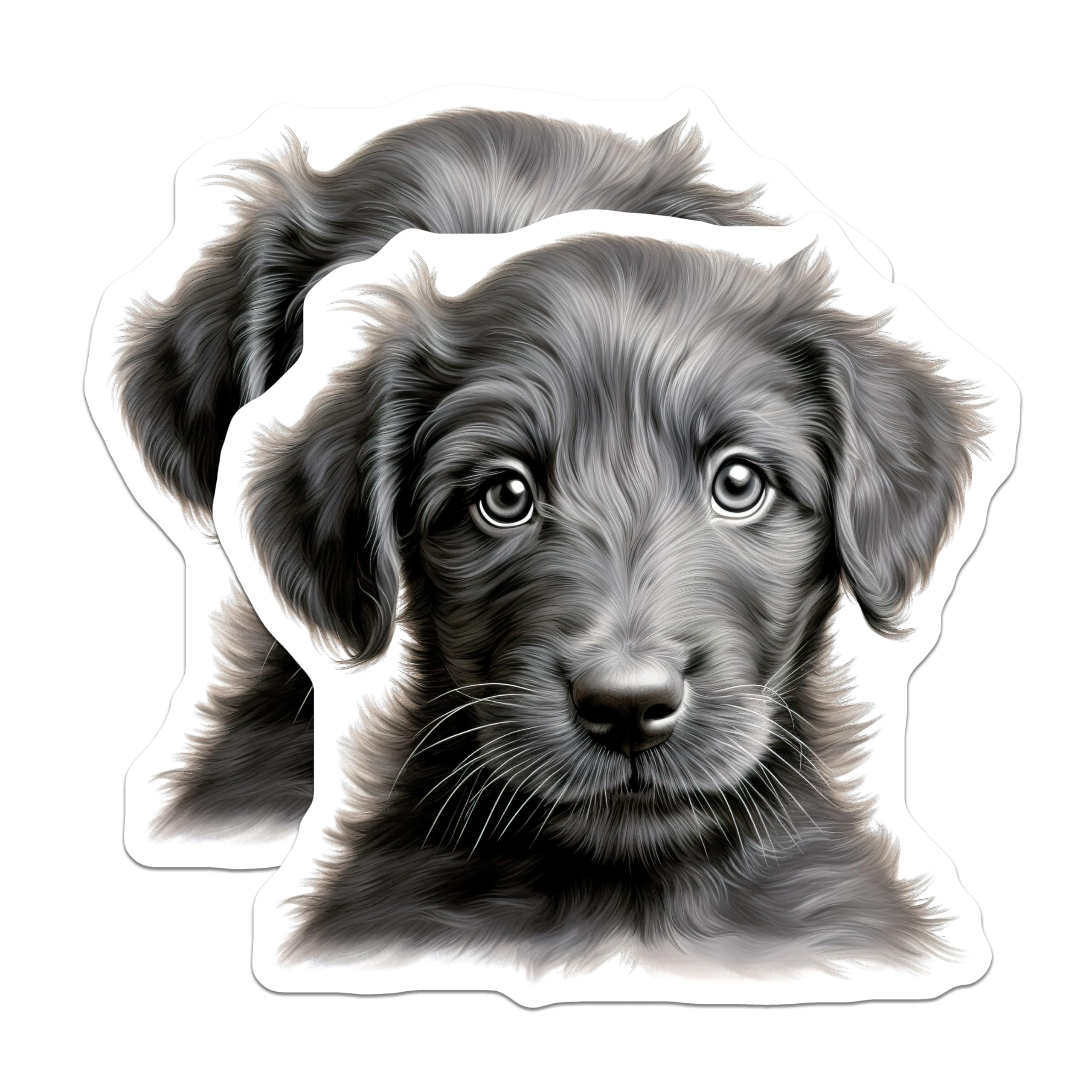 (2 Pack) Fluffy Puppy Magnets - Dog Lover Kitchen Decor - Pet Parent Fridge Accent - 5 Inches On Longest Side - Thick Durable Magnet - Made in USA - MAG30539