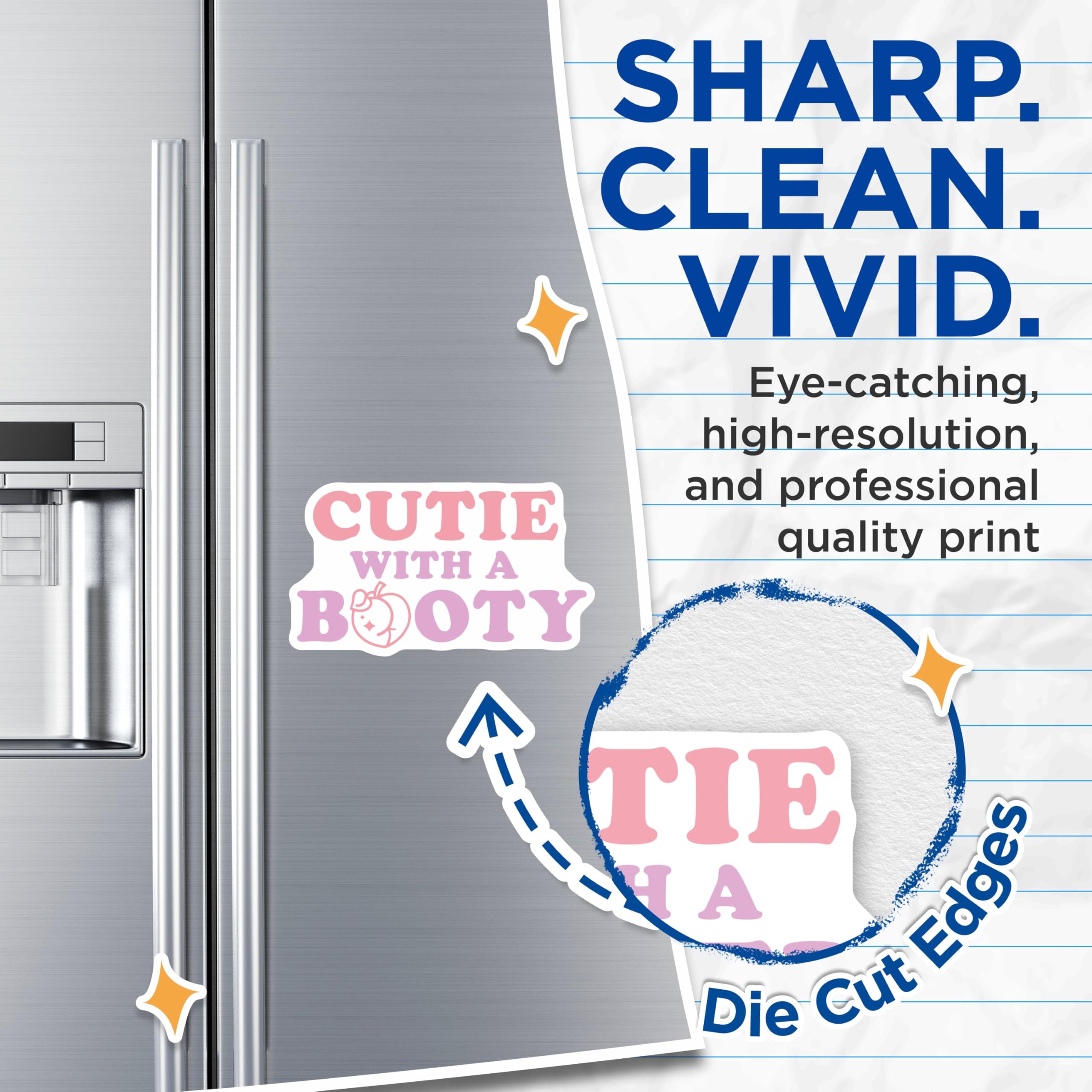 (2 Pack) Cutie with a Booty Magnets - Cute Peach - Funny Phrase Magnets - Humor Kitchen - 5" On Longest Side - for Cars, Fridges, Toolboxes - Made in USA - MAG3794