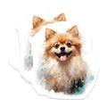 (2 Pack) Happy Pomeranian Dog Magnets - Cute Fluffy Pet Art - Dog Lover Fridge Whiteboard Locker Decor - 5 Inches On Longest Side - Thick Durable Magnet - Made in USA - MAG25997