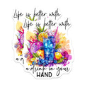 (2 Pack) Tropical Drink Magnets - Happy Hour Quote - Summer Vibes Refrigerator Art - Cocktail Bar Decor Fun - 5 Inches On Longest Side - Thick Durable Magnet - Made in USA - MAG36412