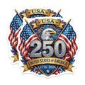 (2 Pack) USA 250 Magnets - American Patriot Fridge Decor - 1776 2026 Commemorative Refrigerator Magnets - 5 Inches On Longest Side - Thick Durable Magnet - Made in USA - MAG37158