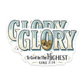 (2 Pack) Glory to God in The Highest Stickers - Inspirational Christian Stickers - Bible Verse Stickers for Faith - 5" On Longest Side - Sticks to Smooth Flat Surfaces - Made in USA - BMCS4072