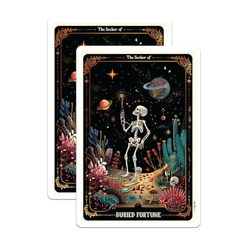 (2 Pack) Cosmic Skeleton Decor Magnet - 5" On Longest Side - Sticks to Smooth Flat Surfaces - Made in USA - MAG10020