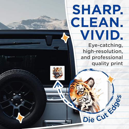 (2 Pack) Tiger Head Art Stickers - Roaring Tiger Vinyl Decals - 5" On Longest Side - Sticks to Smooth Flat Surfaces - Made in USA - BMCS8709 - BMCS8709