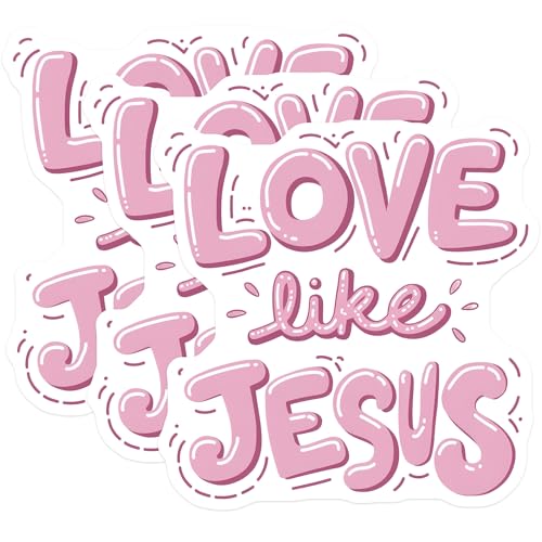 (3 Pack) Love Like Jesus Decals - Religious Stickers - Inspirational Decal - 3 Inches On Longest Side - Easy Peel & Apply - Made in USA - 3MCS7714