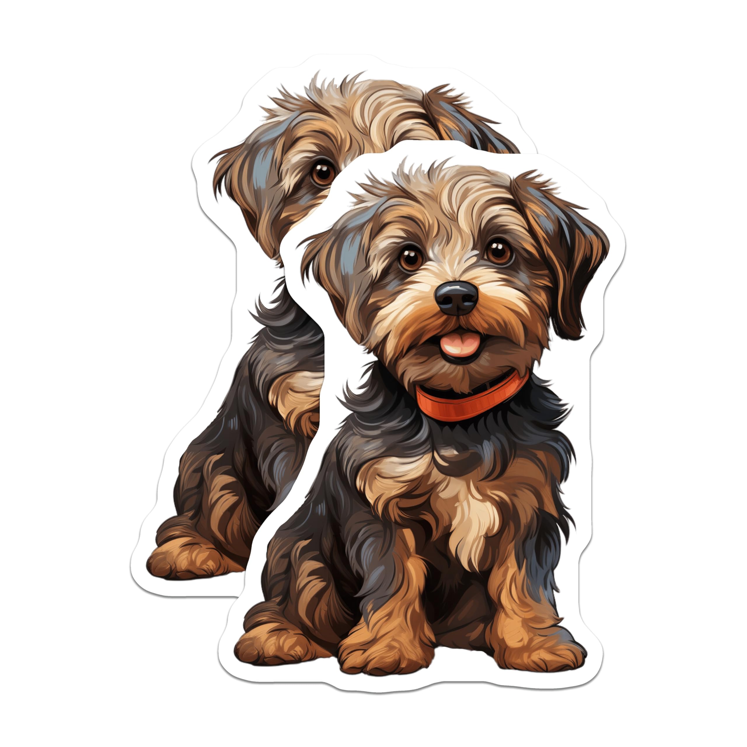 (2 Pack) Yorkshire Terrier Puppy Dog Magnets - Adorable Animal Lover Magnet Set - Fridge Locker Office Decoration - 5 Inches On Longest Side - Thick Durable Magnet - Made in USA - MAG24849