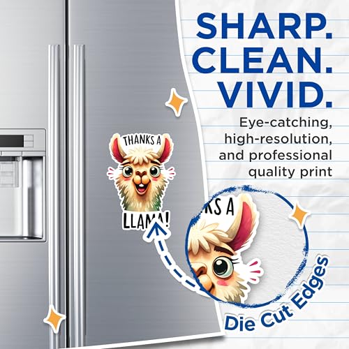 (2 Pack) Thanks A Llama Magnets - Fun Animal Magnets - Cute Kitchen Decor Magnets- 5" On Longest Side - for Fridges, Toolboxes, Cars - Made in USA - MAG2650