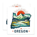 (2 Pack) Oregon Adventure Stickers - Scenic Mountain Stickers - Nature Travel Stickers - 5" On Longest Side - Sticks to Smooth Flat Surfaces - Made in USA - BMCS5241