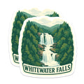 (2 Pack) Whitewater Falls Magnets - Scenic Nature Art - Mountain Landscape Decor - 5 Inches On Longest Side - Thick Durable Magnet - Made in USA - MAG20071