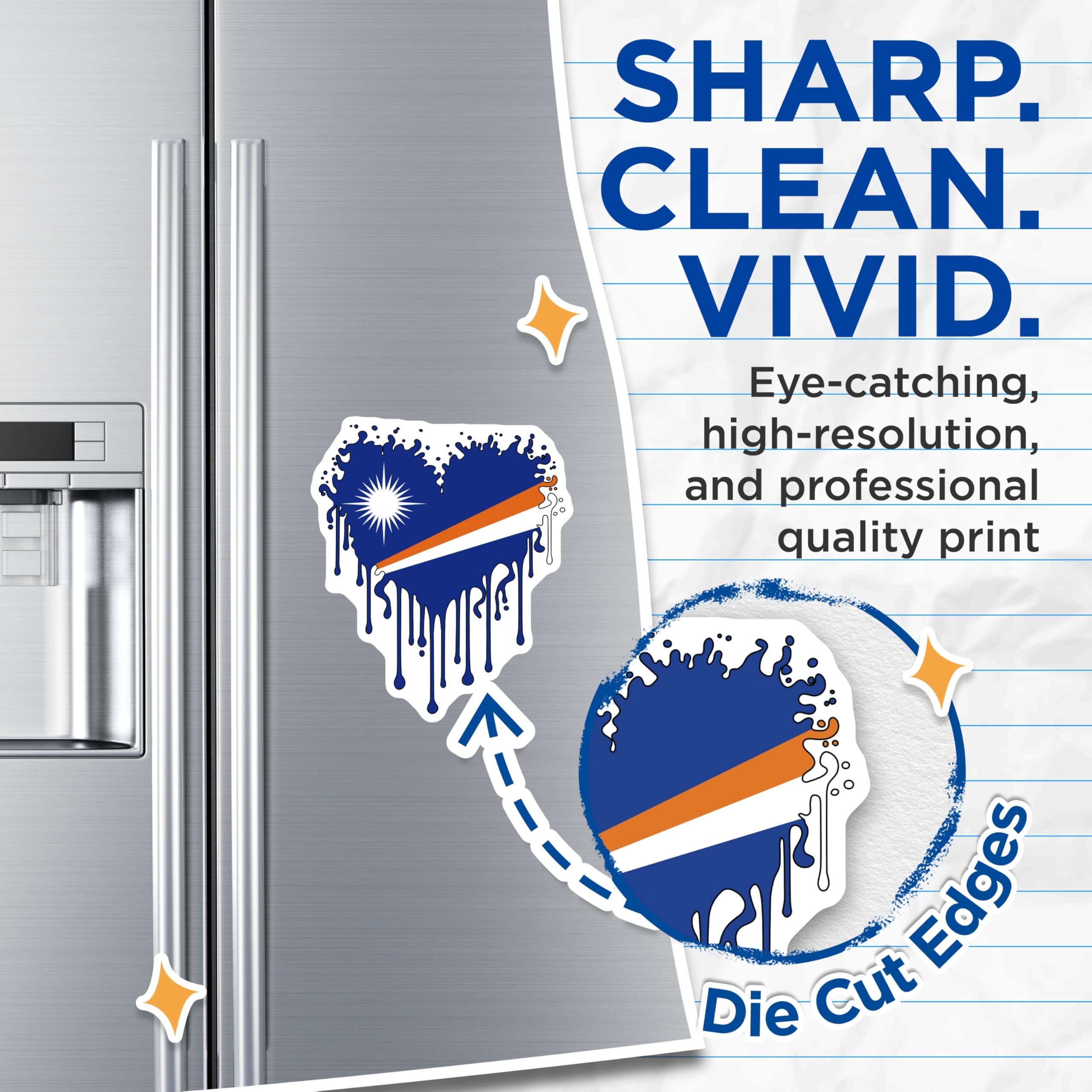 (2 Pack) Marshall Islands Flag Magnets - Heart Dripping Flag - National Pride Decor - 5" On Longest Side - Premium Magnet - for Cars, Refrigerators, Toolboxes, Lockers - Made in USA - MAG17183