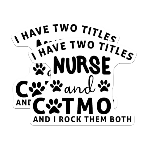 (2 Pack) Nurse Cat Mom Magnets - Funny Nurse Magnets - Cute Cat Mom Magnets - 5" On Longest Side - for Cars, Fridges, Toolboxes - Made in USA - MAG4095