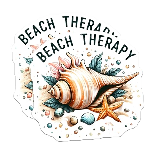 (2 Pack) Beach Therapy Magnets Magnets - Ocean Shells - Coastal Decor - 5" On Longest Side - Made in USA - Sticks to Refrigerators & Metal Surfaces - MAG9299