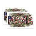 (2 Pack) Mama Magnets - Patriotic American Flag - Camouflage Leopard Print - Military Mom USA - 5 Inches On Longest Side - Thick Durable Magnet - Made in USA - MAG24610