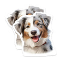(2 Pack) Australian Shepherd Magnets - Aussie Dog Mom Present - Happy Dog Pet Lover Decor - 5 Inches On Longest Side - Thick Durable Magnet - Made in USA - MAG29920