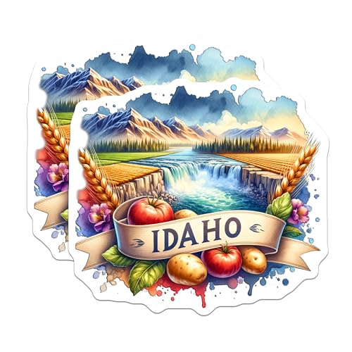 (2 Pack) Idaho Magnets - Scenic Landscape - Nature Art - State Souvenir - Travel Keepsake - 5" On Longest Side - for Cars, Fridges, Toolboxes - Made in USA - MAG6924