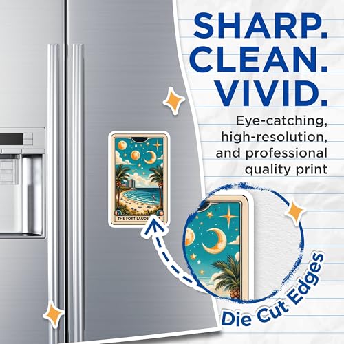 (2 Pack) Beach Scene Magnet - Coastal Decor - 5" On Longest Side - Sticks to Smooth Flat Surfaces - Made in USA - MAG10309