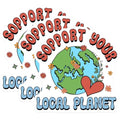 (3 Pack) Support Local Planet Decals - Earth Day Decor - Floral Laptop Decal - 3 Inches On Longest Side - Easy Peel & Apply - Made in USA - 3MCS7985