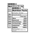 (2 Pack) Gemini Nutrition Facts Magnets - Zodiac Sign Astrological - Gemini Star Sign - 5" On Longest Side - Premium Magnet - for Cars, Refrigerators, Toolboxes, Lockers - Made in USA - MAG14987