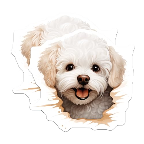 (2 Pack) Adorable Dog Fridge Decoration Magnet - Pet Lovers Kitchen Decor - 5" On Longest Side - Sticks to Smooth Flat Surfaces - Made in USA - MAG9870
