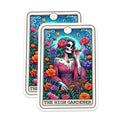(2 Pack) The High Gardener Stickers - Day of The Dead Sticker Art - Vibrant Skeleton Flowers Stickers - 5" On Longest Side - Sticks to Smooth Flat Surfaces - Made in USA - BMCS5432