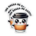 (2 Pack) Coffee Cup Magnets - Funny Coffee Lovers Magnets - Cute Coffee Art Magnets - 5" On Longest Side - for Cars, Refrigerators, Toolboxes, Lockers - Made in USA BMCS3291