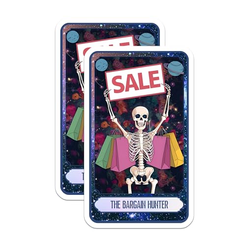 (2 Pack) Funny Skeleton Shopping Magnet - Halloween Decor - 5" On Longest Side - Sticks to Smooth Flat Surfaces - Made in USA - MAG9994