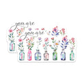 (2 Pack) Inspirational Quotes Magnets Magnets - Positive Affirmations - Floral Watercolor Bottles - 5" On Longest Side - Made in USA - Sticks to Refrigerators & Metal Surfaces - MAG8586
