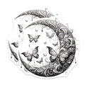 (2 Pack) Butterfly Moon Magnets - Celestial Decor - Decorative Refrigerator Magnets - 5" On Longest Side - Premium Magnet - for Cars, Refrigerators, Toolboxes, Lockers - Made in USA - MAG16236