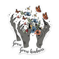 (2 Pack) Grow Kindness Stickers - Witchy Hands - Floral Stickers - 5" On Longest Side - Sticks to Smooth Flat Surfaces - Made in USA - BMCS18213