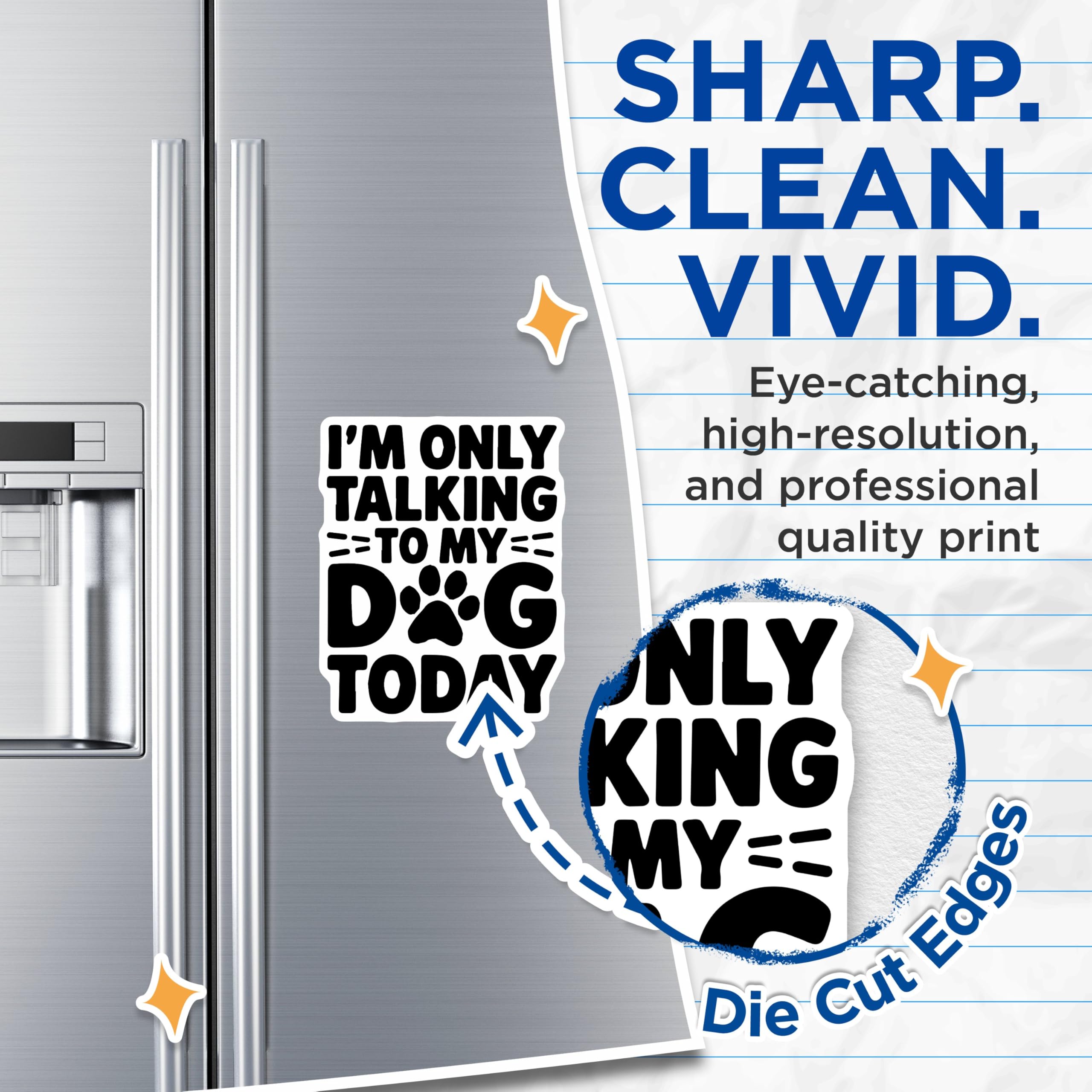 (2 Pack) I'm Only Talking to My Dog Today Magnets - Dog Lover Decor - Funny Pet Quote - Dog Themed Accessories - 5" On Longest Side - for Cars, Fridges, Toolboxes - Made in USA - MAG5642