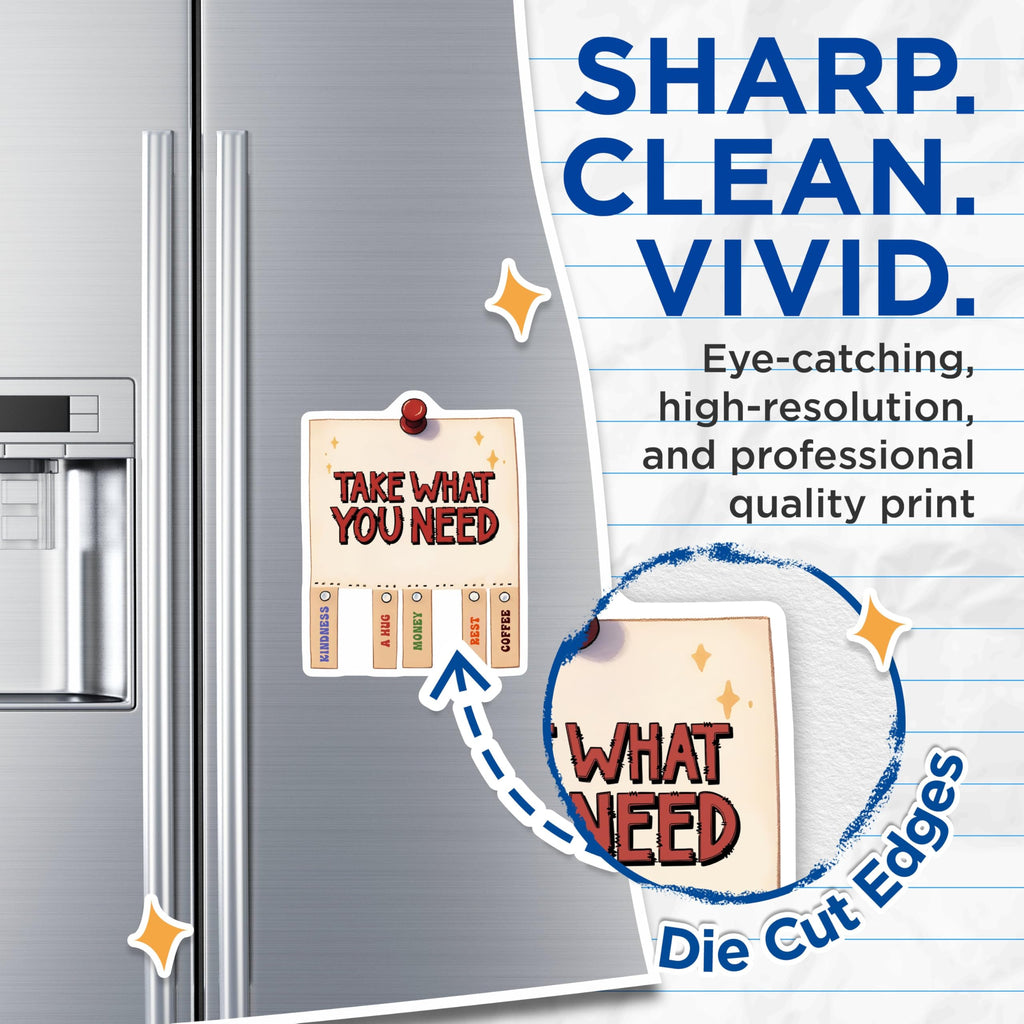 (2 Pack) Take What You Need Magnets - Inspiring Message - Positive Vibes - Motivational Reminder - 5" On Longest Side - for Cars, Fridges, Toolboxes - Made in USA - MAG7509
