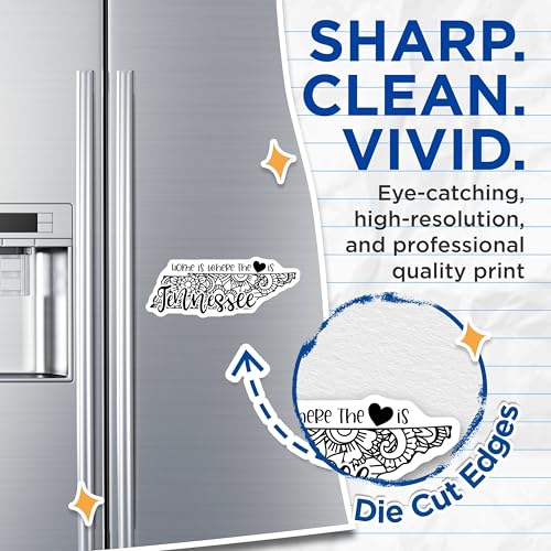 (2 Pack) Home is Where The Heart is Magnets Magnets - Tennessee State - Inspirational Decor - 5" On Longest Side - Made in USA - Sticks to Refrigerators & Metal Surfaces - MAG9093