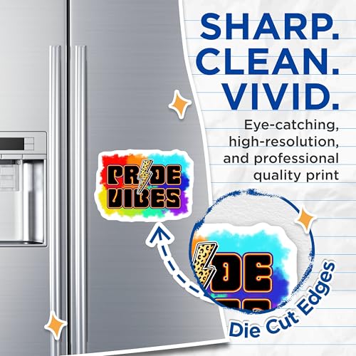 (2 Pack) Pride Vibes Magnets - LGBTQ+ Pride Decor - 5" On Longest Side - for Cars, Fridges, Toolboxes - Made in USA - MAG8274