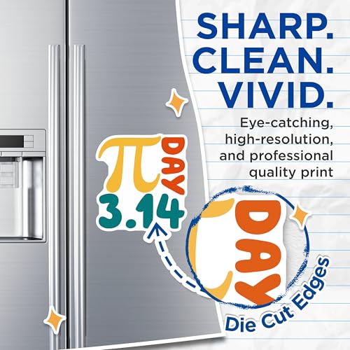(2 Pack) Pi Day Magnets - Math Lover Decor - Geeky Refrigerator Decoration - 5" On Longest Side - for Cars, Fridges, Toolboxes - Made in USA - MAG8162