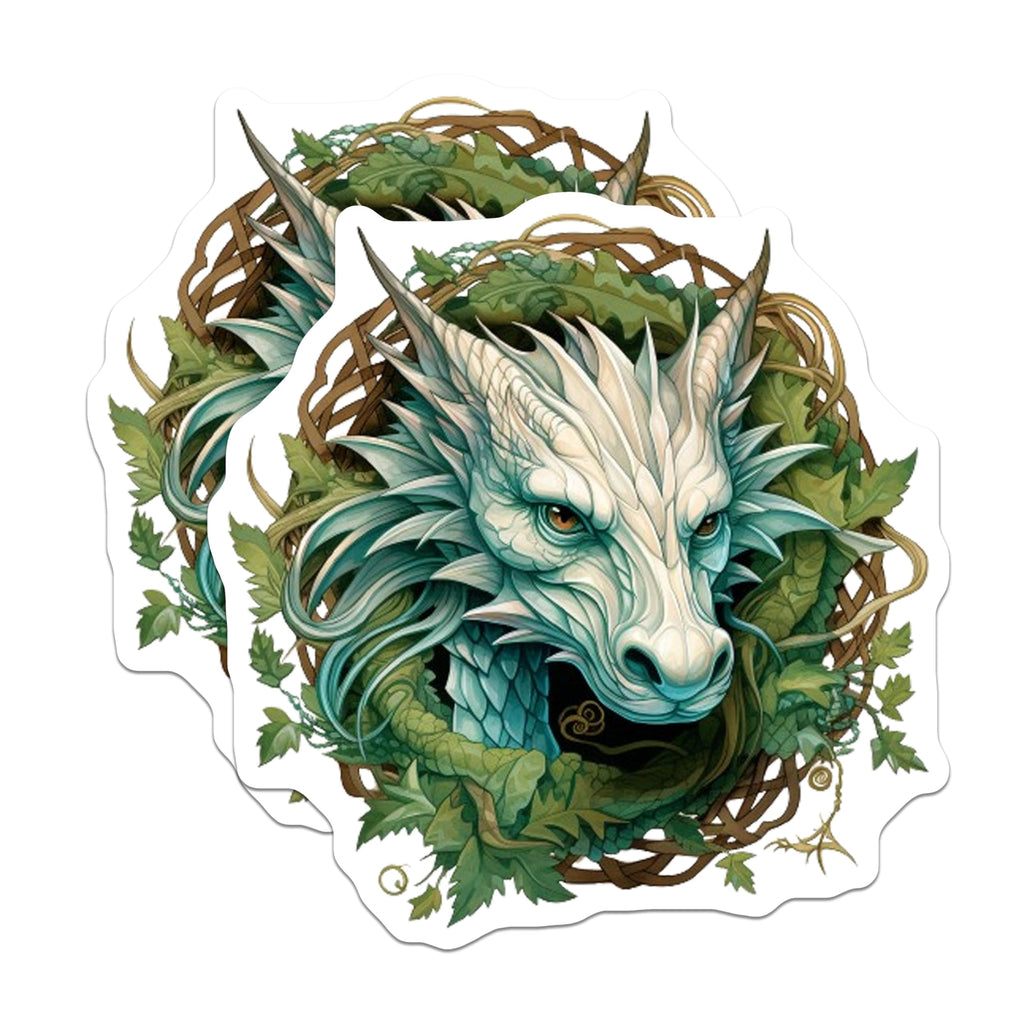 (2 Pack) White Dragon Magnets - Mythical Creature Decor - Fantasy Art Magnets - Nature Inspired Design - D&D RPG Gamer - 5 Inches On Longest Side - Thick Durable Magnet - Made in USA - MAG28884