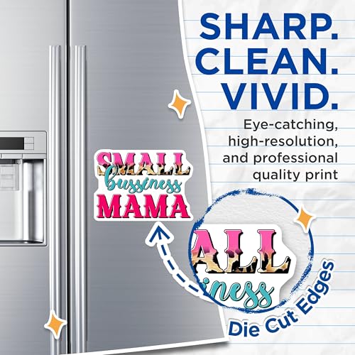 (2 Pack) Small Business Mama Magnets - Inspirational Quotes - Work from Home Decor - 5" On Longest Side - for Cars, Fridges, Toolboxes - Made in USA - MAG7704