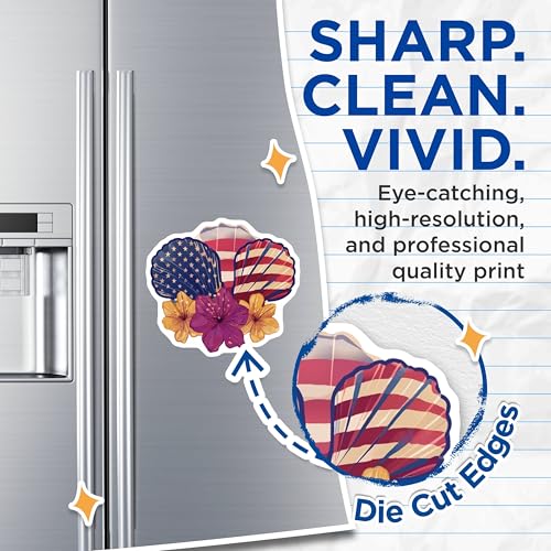 (2 Pack) Patriotic Seashell Magnets Magnets - American Flag Decor - 5" On Longest Side - Made in USA - Sticks to Refrigerators & Metal Surfaces - MAG8993