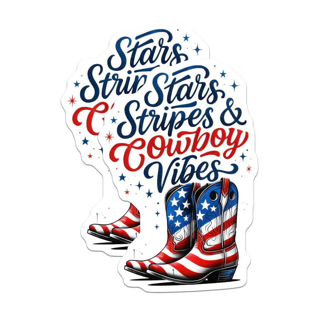 (2 Pack) American Flag Cowboy Boots Magnets - Stars Stripes Western Decor - Patriotic Americana Country Vibe Accessories - 5 Inches On Longest Side - Thick Durable Magnet - Made in USA - MAG20294